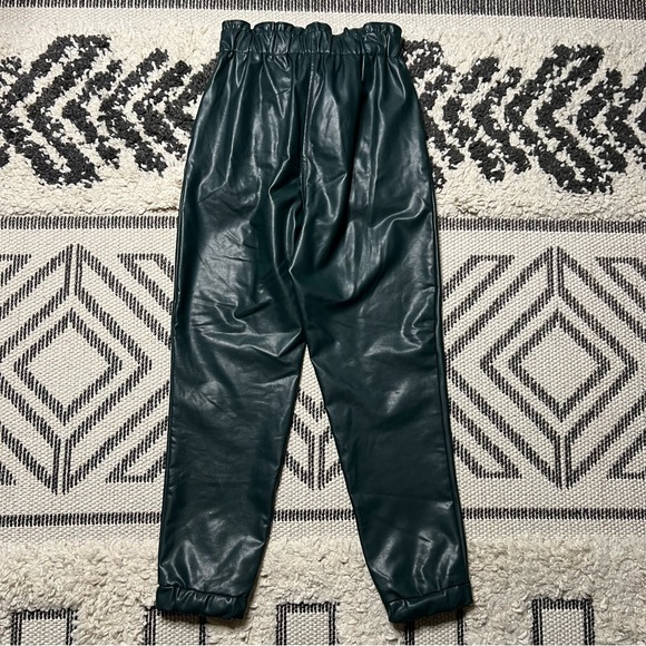 Women’s Abercrombie & Fitch Green Faux Leather Joggers Size S - Picture 3 of 5